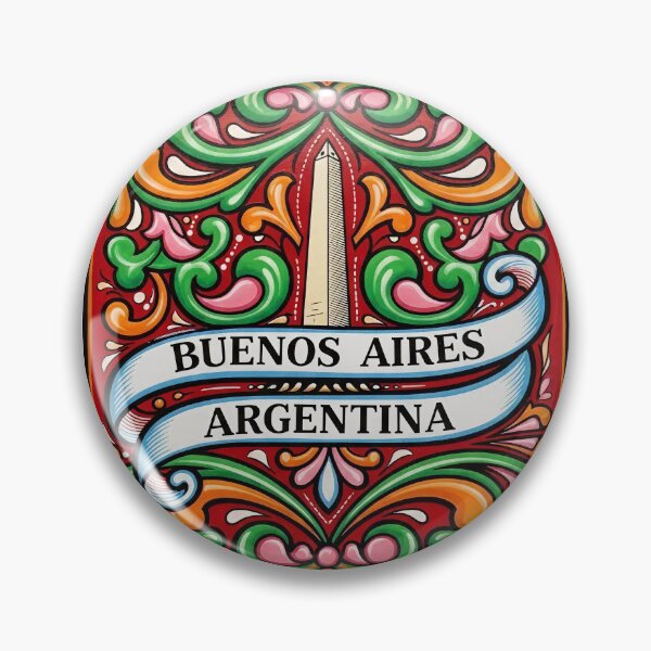 Item preview, Buenos Aires Fileteado Art Obelisco Decorative Badge designed and sold by KiwiRider.