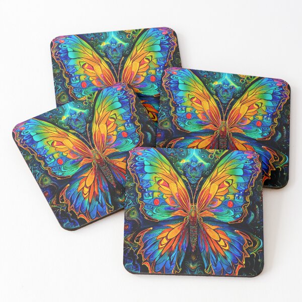 Item preview, Psychedelic butterfly art with vibrant colors designed and sold by Mianku | Für das Leben.