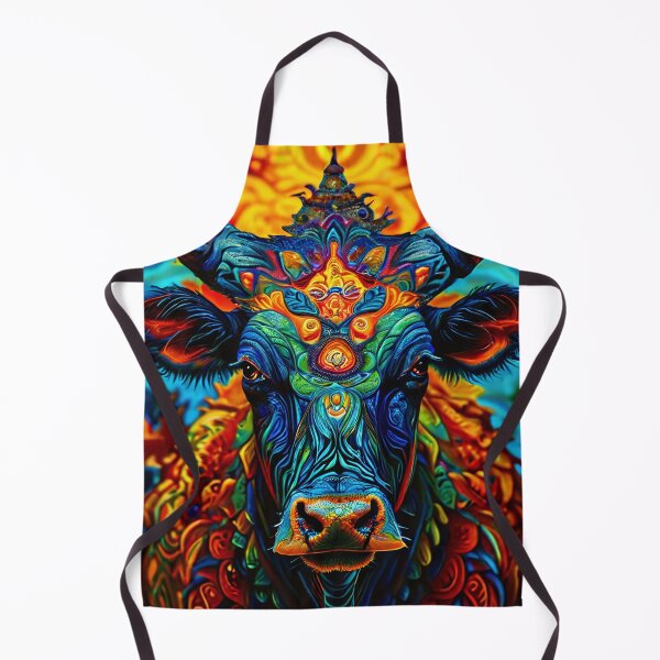 Item preview, Psychedelic cow in vibrant colors designed and sold by Mianku | Für das Leben.
