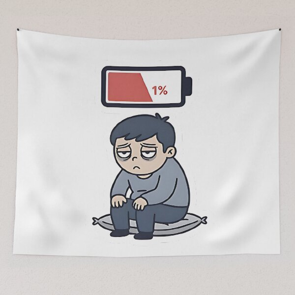 Item preview, Social Battery Low Introvert Illustration designed and sold by CELESTIAL©️.