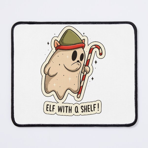 Item preview, Elf With a Shelf Ghost Sticker – Cute Christmas Elf Ghost Candy Cane Fan Art designed and sold by Gurjeetpixelart.