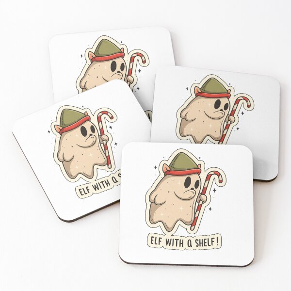 Item preview, Elf With a Shelf Ghost Sticker – Cute Christmas Elf Ghost Candy Cane Fan Art designed and sold by Gurjeetpixelart.