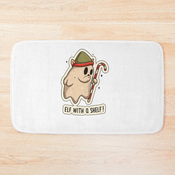 Item preview, Elf With a Shelf Ghost Sticker – Cute Christmas Elf Ghost Candy Cane Fan Art designed and sold by Gurjeetpixelart.