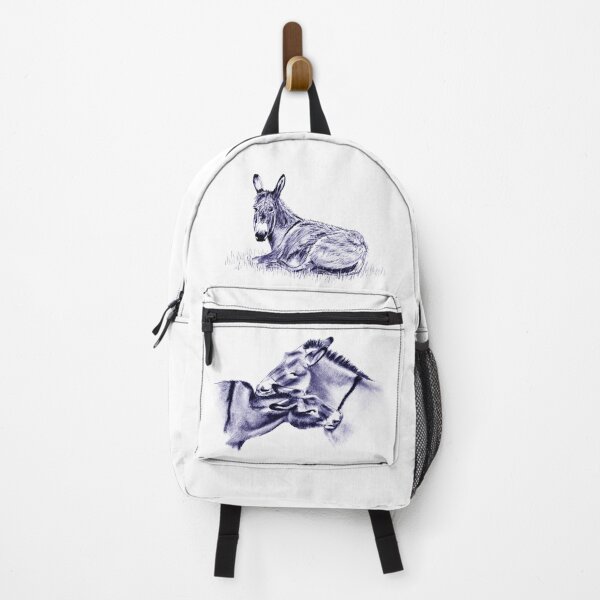 Item preview, Drawing of two donkeys scratching each other - navy blue colored version designed and sold by SylvieG18.