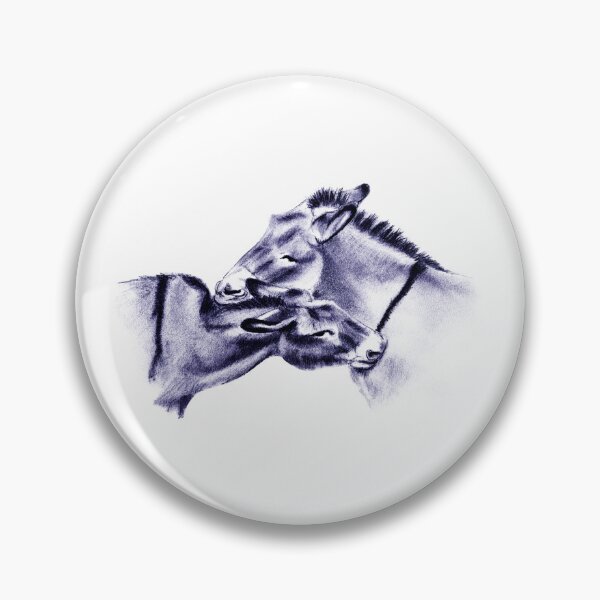 Item preview, Drawing of two donkeys scratching each other - navy blue colored version designed and sold by SylvieG18.