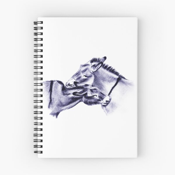 Item preview, Drawing of two donkeys scratching each other - navy blue colored version designed and sold by SylvieG18.
