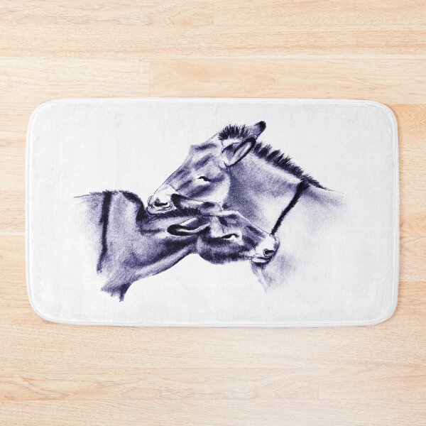 Item preview, Drawing of two donkeys scratching each other - navy blue colored version designed and sold by SylvieG18.