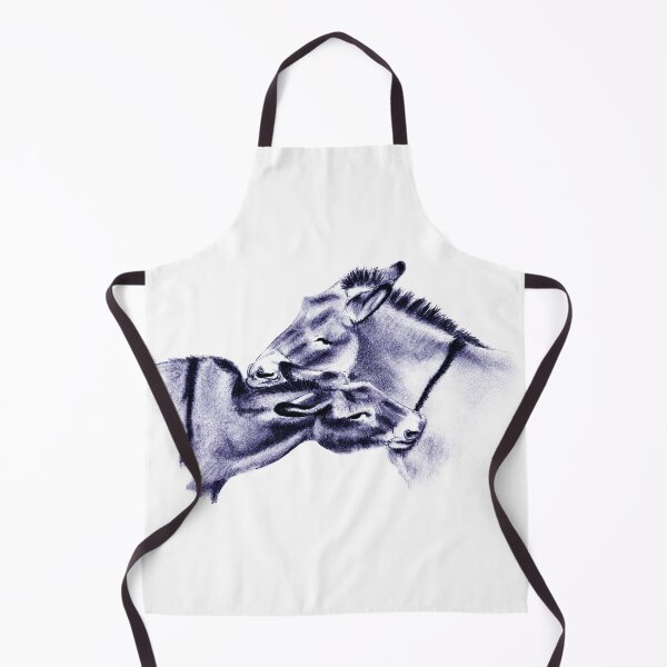 Item preview, Drawing of two donkeys scratching each other - navy blue colored version designed and sold by SylvieG18.