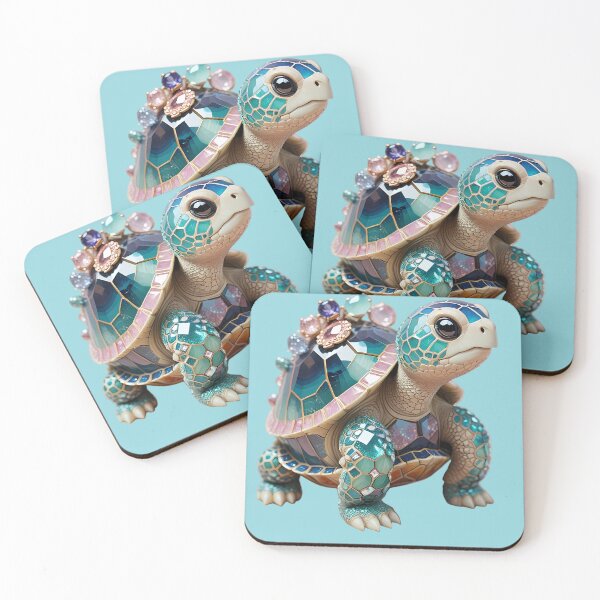 Item preview, Ornate jeweled turtle on a light blue background designed and sold by Mianku | Für das Leben.