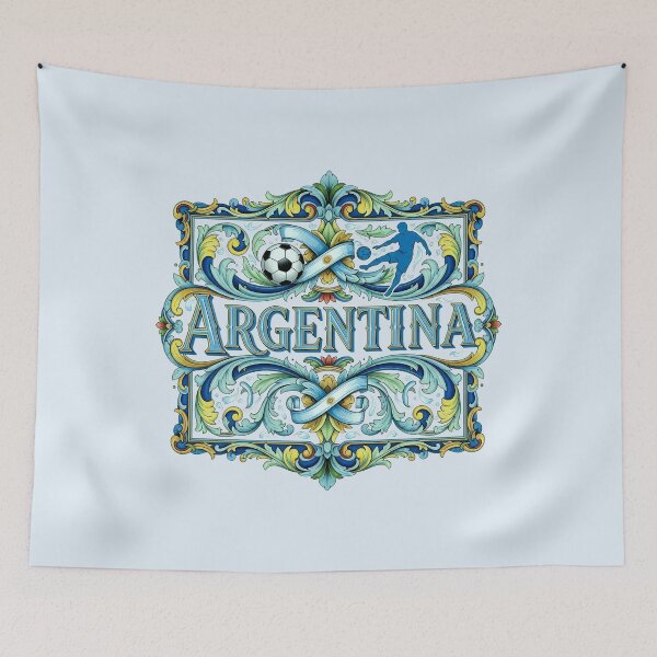 Item preview, Argentina Football Soccer Decorative Ornament Fileteado Art designed and sold by KiwiRider.