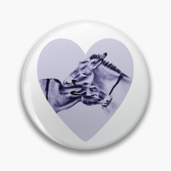 Item preview, Drawing of two donkeys scratching each other inside a heart - navy blue colored version designed and sold by SylvieG18.