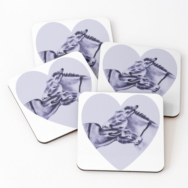 Item preview, Drawing of two donkeys scratching each other inside a heart - navy blue colored version designed and sold by SylvieG18.