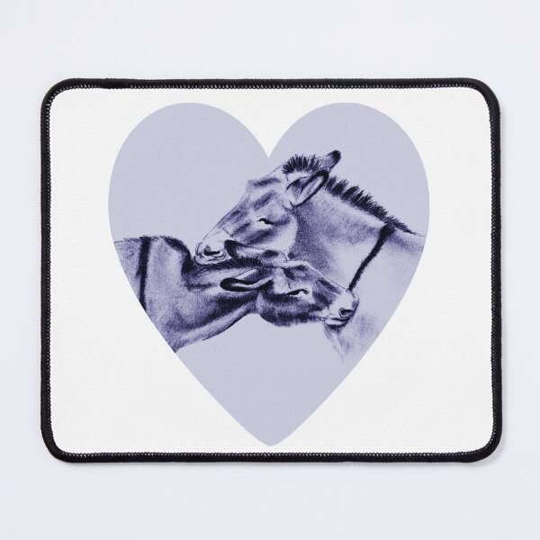 Item preview, Drawing of two donkeys scratching each other inside a heart - navy blue colored version designed and sold by SylvieG18.