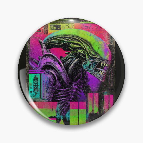 Item preview, Xenomorph Retrowave Japanese Kanji  designed and sold by AnimeArsenalPrints.