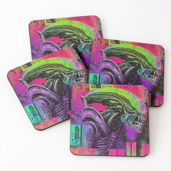 Item preview, Xenomorph Retrowave Japanese Kanji  designed and sold by AnimeArsenalPrints.
