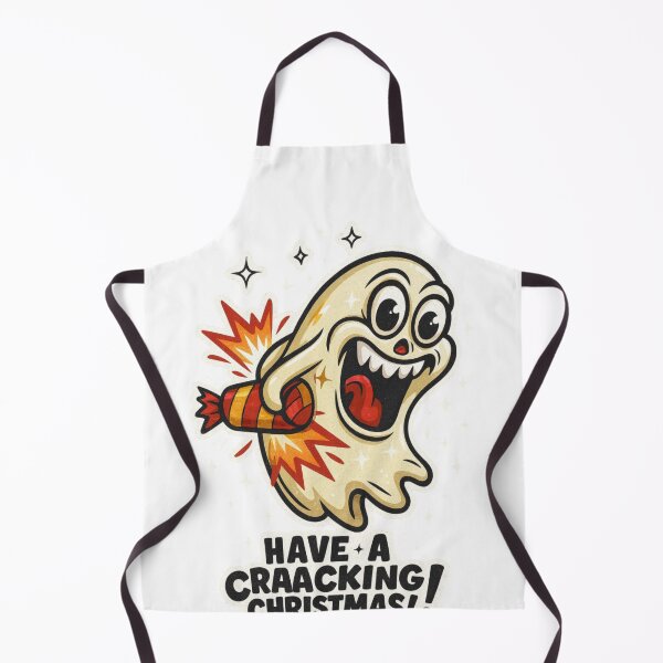 Item preview, Have a Cracking Christmas Ghost Sticker – Crazy Cute Holiday Ghost Cartoon Art designed and sold by Gurjeetpixelart.