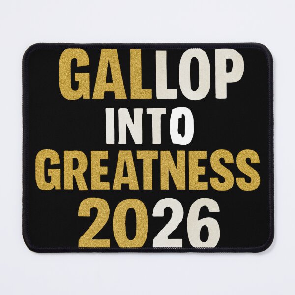 Item preview, Gallop into Greatness 2026 – Gold and White New Year Inspirational Design designed and sold by affiliatevera10.
