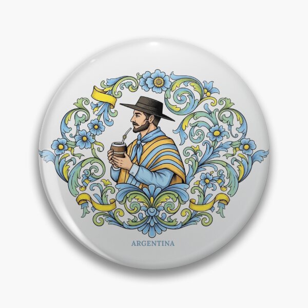 Item preview, Gaucho Drinking Mate Argentine Folk Art Decoration designed and sold by KiwiRider.