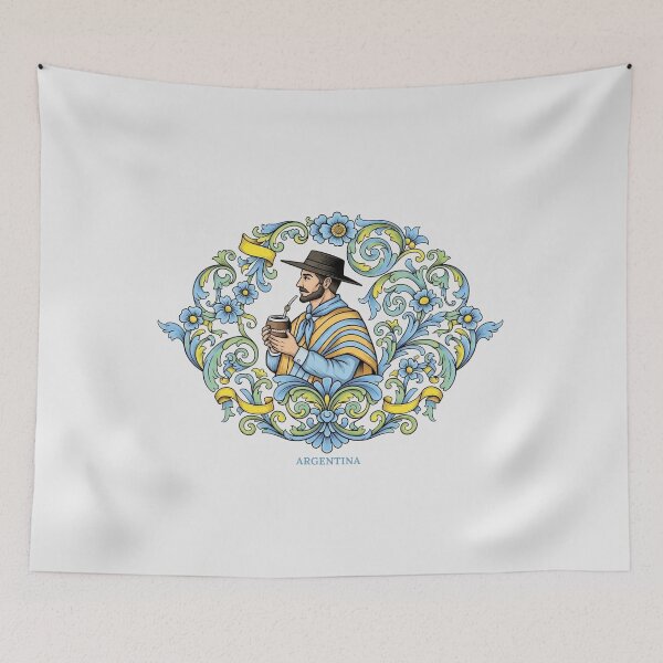 Item preview, Gaucho Drinking Mate Argentine Folk Art Decoration designed and sold by KiwiRider.