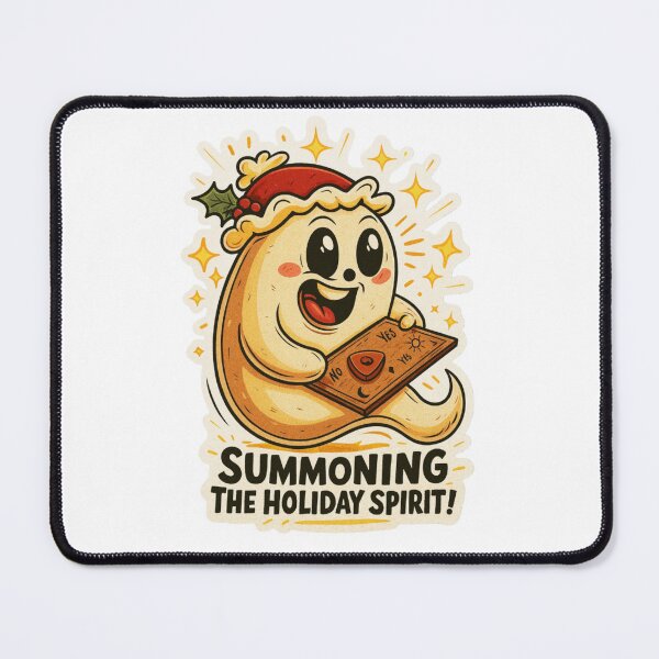 Item preview, Summoning the Holiday Spirit Ghost Sticker – Cute Crazy Christmas Ghost Cartoon Art designed and sold by Gurjeetpixelart.