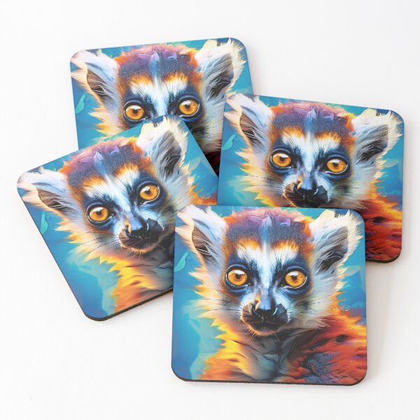 Artikelvorschau, Lemur Portrait in leuchtenden Farben entworfen und verkauft von Mianku | Für das Leben.