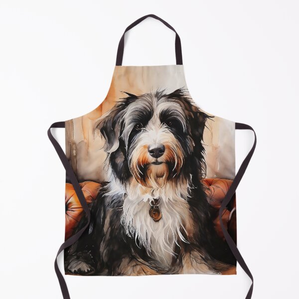Item preview, Bearded Collie relaxing on a luxurious leather couch designed and sold by Mianku | Für das Leben.