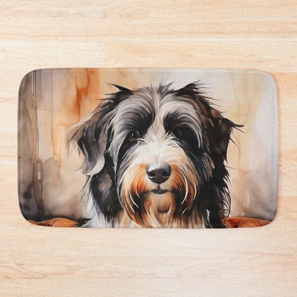 Item preview, Bearded Collie relaxing on a luxurious leather couch designed and sold by Mianku | Für das Leben.