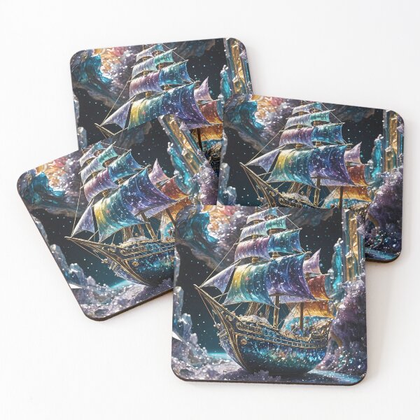 Item preview, Crystalline sailing ship in the cosmic ocean. designed and sold by Mianku | Für das Leben.