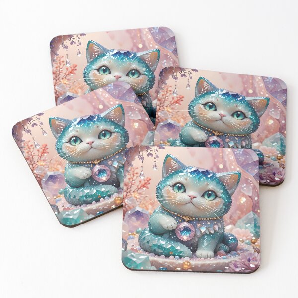 Item preview, Crystal cat in a magical garden designed and sold by Mianku | Für das Leben.