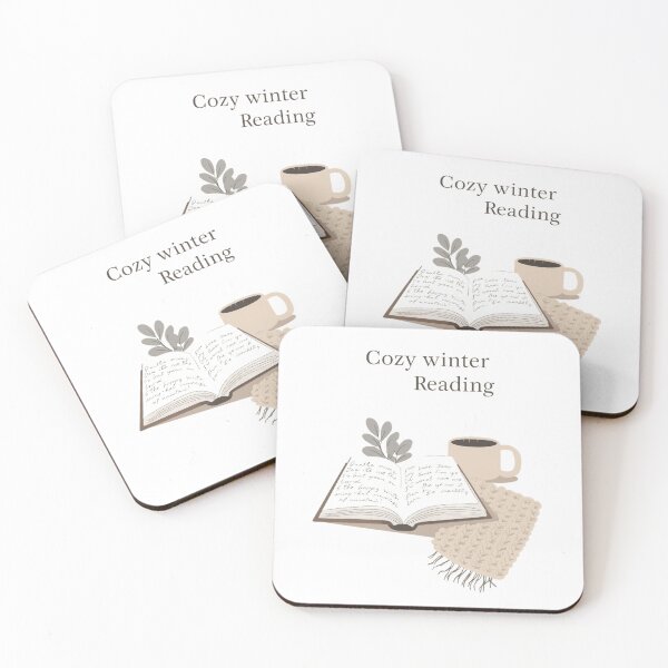 Item preview, Cozy winter reading, books lovers, Minimalist winter illustration designed and sold by YvkafromPoland.