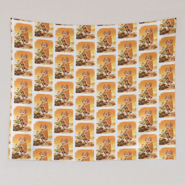 Item preview, Cozy Axolotl Gardener Retro 70s Sunset Art | Cottagecore Amphibian designed and sold by Cherrydora.