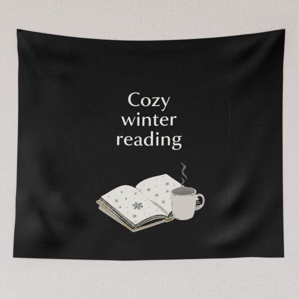 Item preview, Cozy winter reading, books lovers, Minimalist winter illustration designed and sold by YvkafromPoland.