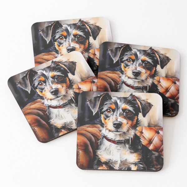 Item preview, Dog on leather sofa in watercolor style designed and sold by Mianku | Für das Leben.