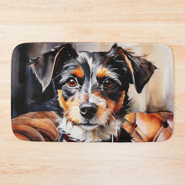 Item preview, Dog on leather sofa in watercolor style designed and sold by Mianku | Für das Leben.