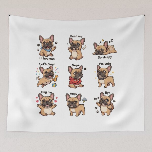Item preview, Kawaii French Bulldog Cute Mascot Illustration for Frenchie Lover designed and sold by chattsuede.