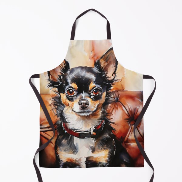 Item preview, Chihuahua portrait on a leather sofa in watercolor designed and sold by Mianku | Für das Leben.