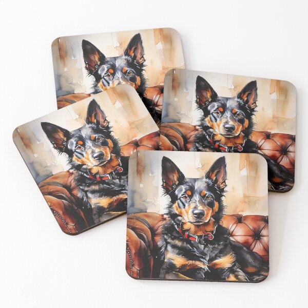 Item preview, Dog in watercolor style on leather sofa designed and sold by Mianku | Für das Leben.