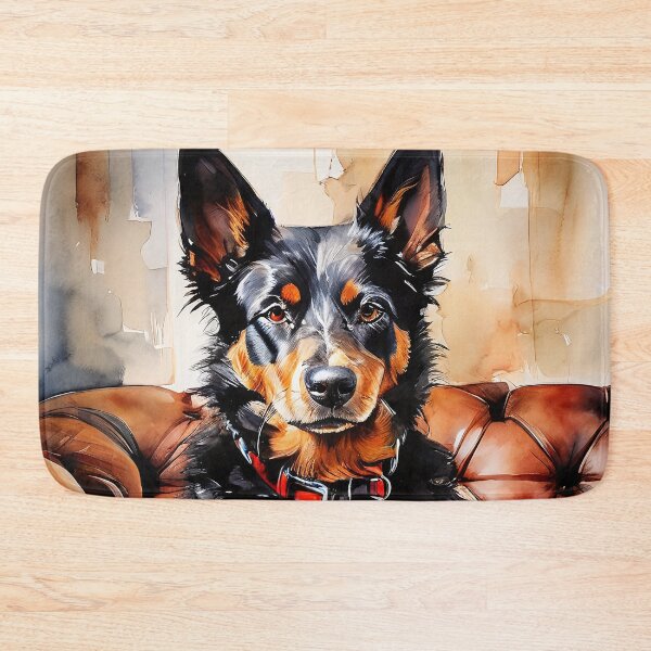 Item preview, Dog in watercolor style on leather sofa designed and sold by Mianku | Für das Leben.