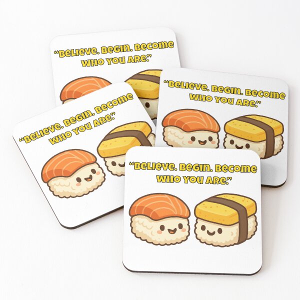 Item preview, Believe, Begin, Become - Motivational Sushi Inspiration designed and sold by Latitude 1°N.