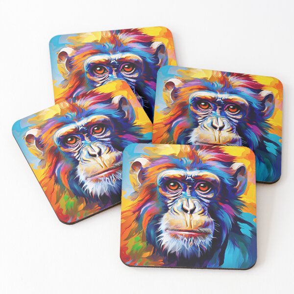 Item preview, Portrait of a monkey in vibrant bursts of color designed and sold by Mianku | Für das Leben.