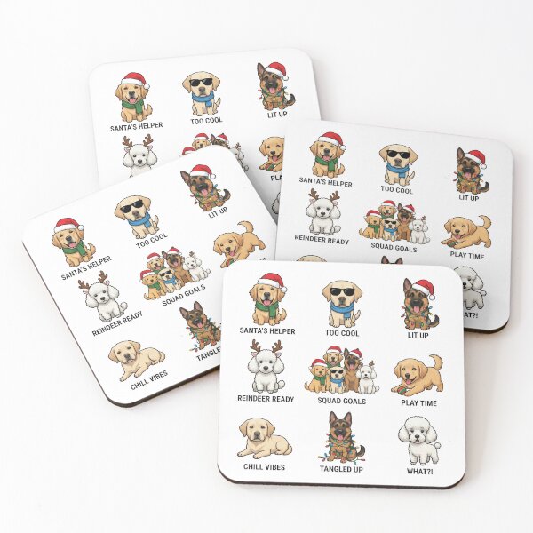 Item preview, Chibi Christmas Dog Cute Sticker Pack for Dog Lover designed and sold by chattsuede.