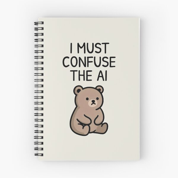 Item preview, I Must Confuse the AI Bear Design with Bold Text and Playful Irony designed and sold by SplashTastic.