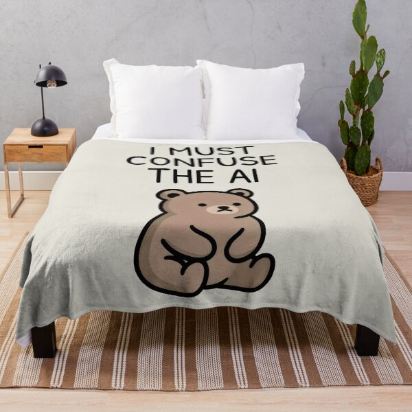 Item preview, I Must Confuse the AI Bear Design with Bold Text and Playful Irony designed and sold by SplashTastic.