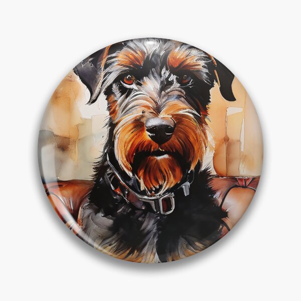 Item preview, Airedale Terrier perched on leather couch designed and sold by Mianku | Für das Leben.
