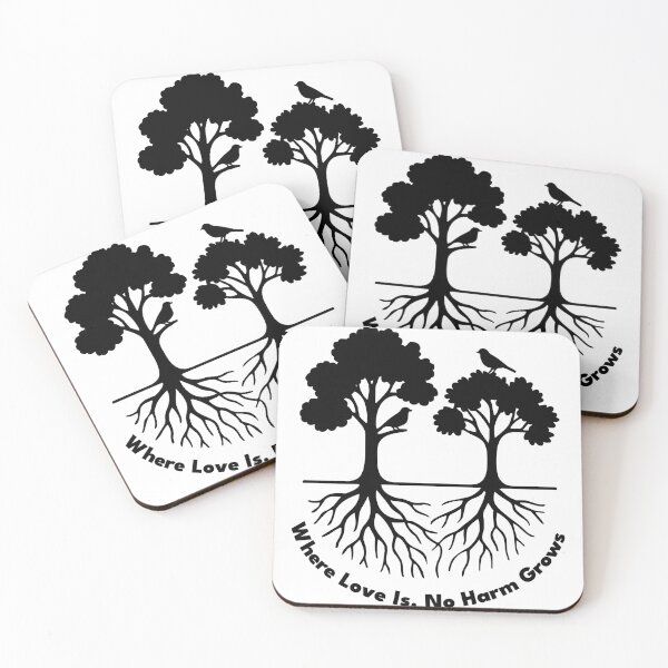 Item preview, Where Love Is, No Harm Grows – Minimalist Tree & Roots Design designed and sold by House-of-Waliya.