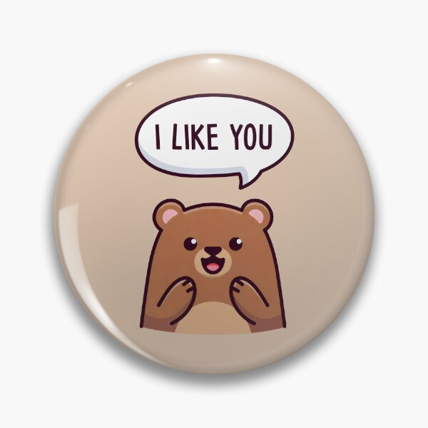 Item preview, I Like You Bear Design with Speech Bubble and Cute Cartoon Expression designed and sold by SplashTastic.
