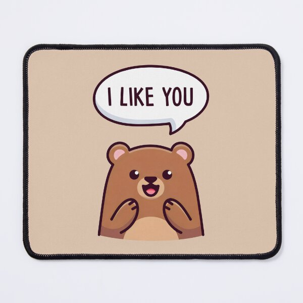 Item preview, I Like You Bear Design with Speech Bubble and Cute Cartoon Expression designed and sold by SplashTastic.