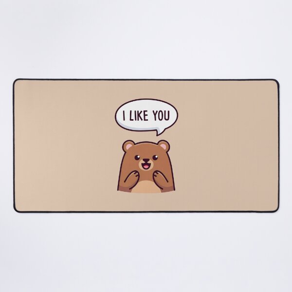 Item preview, I Like You Bear Design with Speech Bubble and Cute Cartoon Expression designed and sold by SplashTastic.