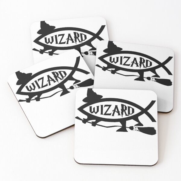 Item preview, Funny Nerdy Wizard Fish Symbol Fantasy Fan Skeptic Black Text designed and sold by MathWare MathClips.