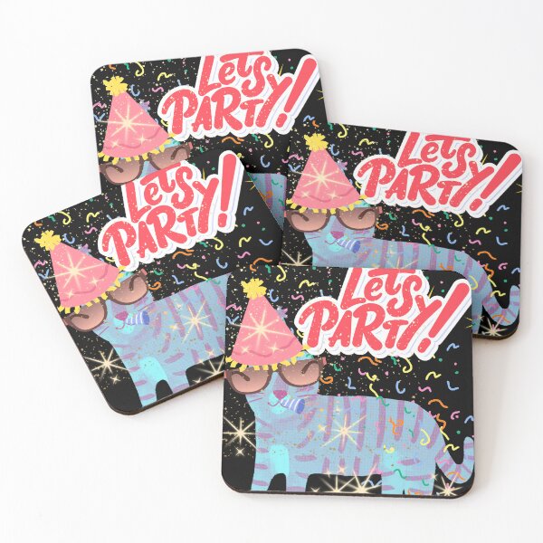 Item preview, Let’s Party - Cute Party Cat Celebration Design Black designed and sold by Extremeallie.
